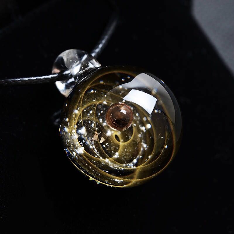 Universe Glass Bead Pendant Necklace for Women