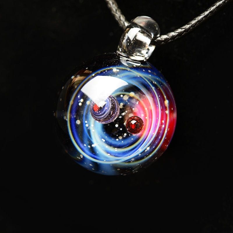Universe Glass Bead Pendant Necklace for Women