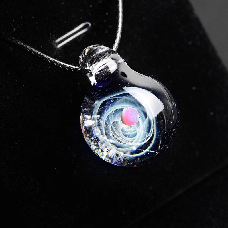 Universe Glass Bead Pendant Necklace for Women