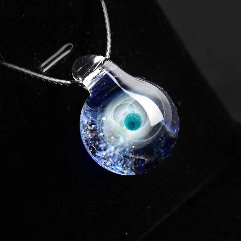 Universe Glass Bead Pendant Necklace for Women