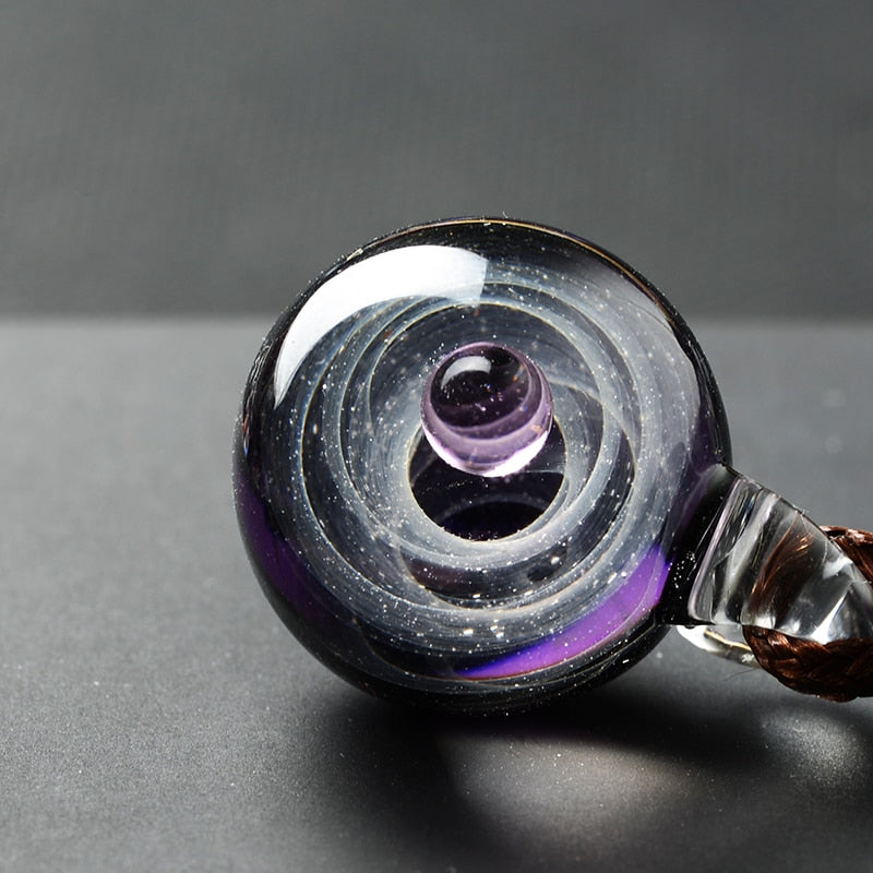 Universe Glass Bead Pendant Necklace for Women