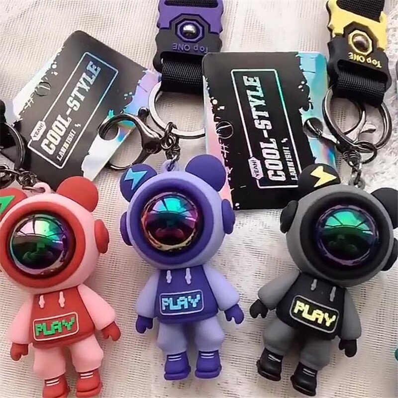 Colorful Bear Keychain for Backpack